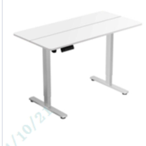 Escritorio eléctrico ergonómico y silencioso de pie o sentado 120 x 60 x 73-118 cm con 3 configuraciones de memoria fabricado en madera manufacturada blanca 200015773