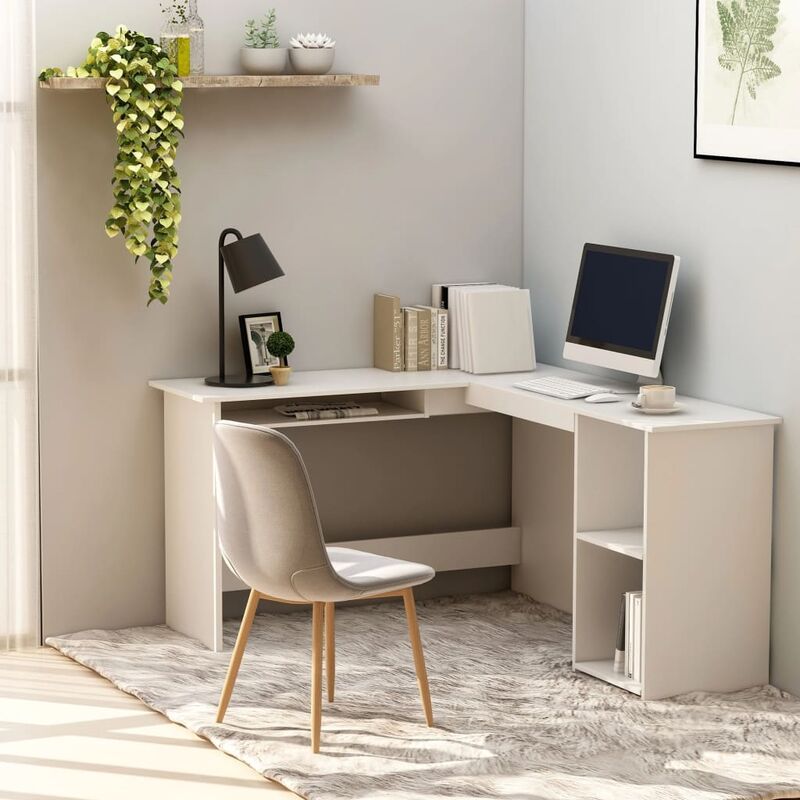 

Escritorio en forma de L aglomerado blanco 120x140x75 cm - Blanco