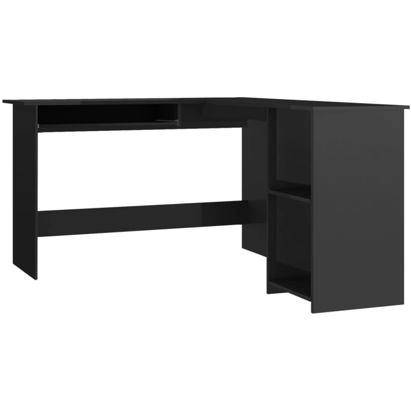 

Escritorio en Forma de L Aglomerado 120x140x75 cm Negro Brillo - Negro - Vidaxl