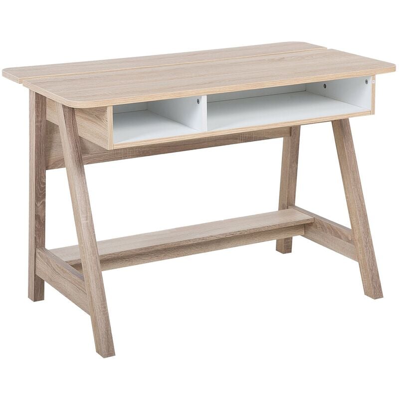 

Beliani - Escritorio en madera clara/blanco JACKSON