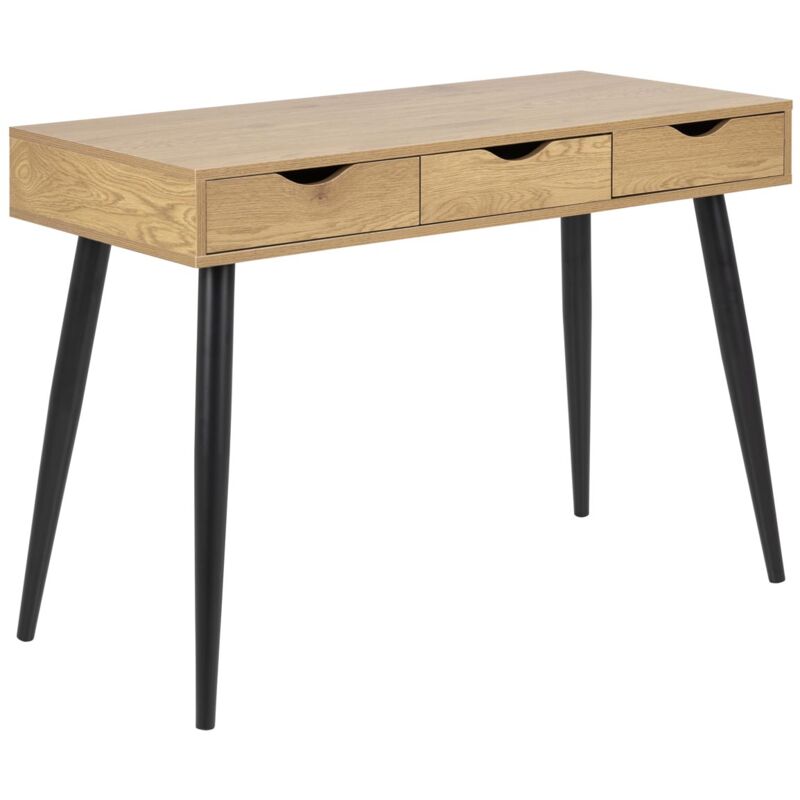 

Sevey: Escritorio escandi-industrial madera + patas negras - Negro