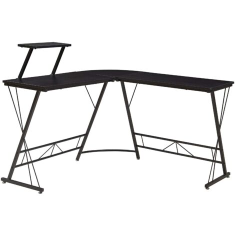 Escritorio/estación de trabajo con superficie elevada 122 x 122 x 98 cm negro 030009073