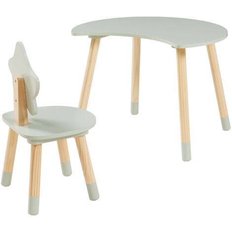 Escritorio/estación de trabajo infantil 44 x 60 x 50 cm con silla verde menta natural 030009063