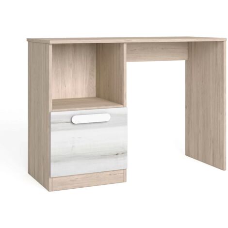 Escritorio Flash con puerta acabado sahara/blanco, 74cm(alto) 100cm(ancho) 42cm(fondo)