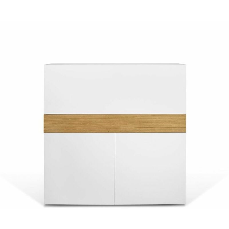 

Escritorio FOCUS blanco y roble natural, 110 x 42 x 109 - blanco y roble natural