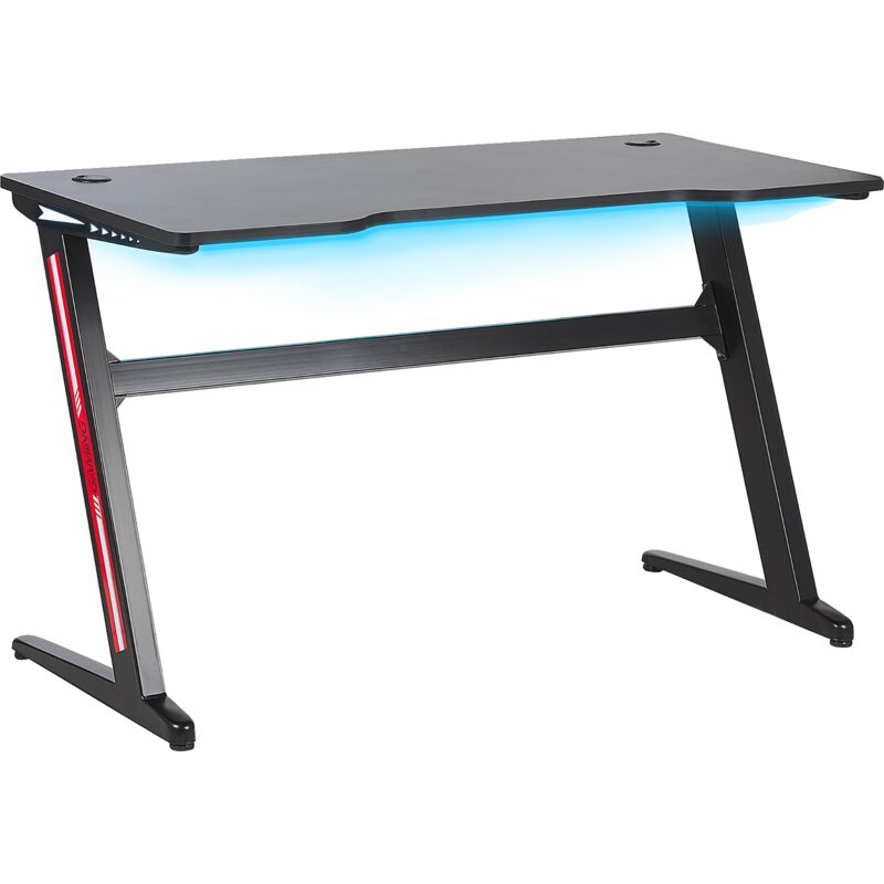

Beliani - Escritorio gamer RGB LED negro 120x60 cm DARFUR