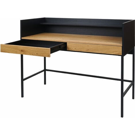 Mesa escritorio pequeño de madera con caballete de pino sin barniz