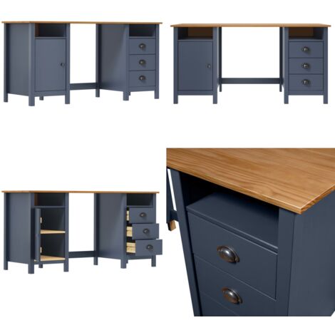 Escritorio Hill Range madera de pino gris 150x50x74 cm - Escritorio de pino - Escritorio de estudio