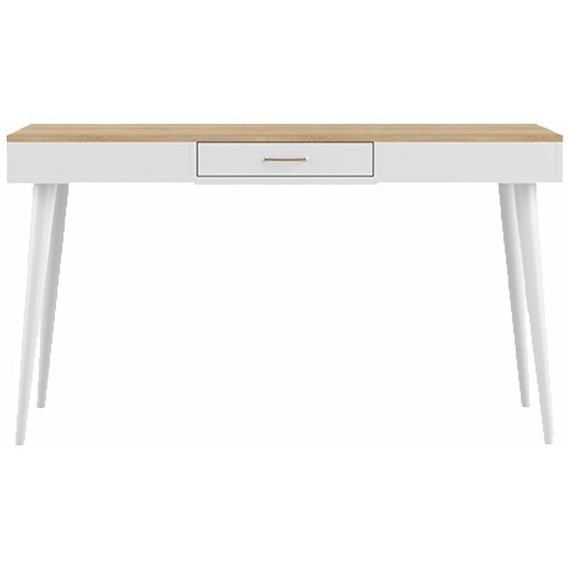 

Escritorio HORIZON blanco y roble natural, 134 x 59.2 x 75.6 - blanco y roble natural