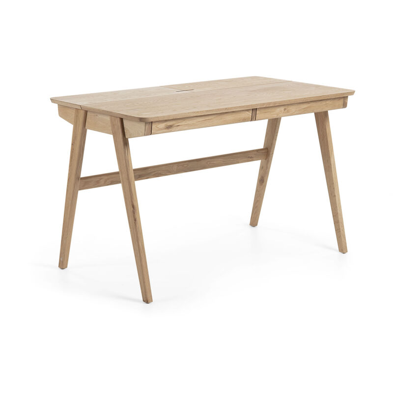 

Escritorio Julia 120 x 65 cm chapado en mango y patas de madera maciza de fresno - Kave Home
