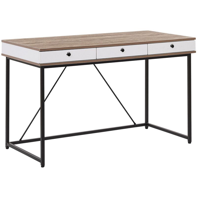 

Beliani - Escritorio madera clara/blanco 120x60 cm HINTON