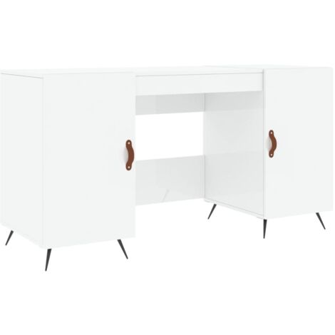 Escritorio madera contrachapada blanco brillante 140x50x75 cm vidaXL