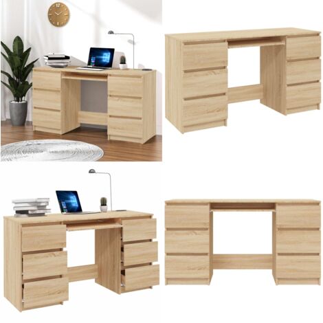 Escritorio madera contrachapada color roble Sonoma 140x50x77 cm - Escritorio de madera - Escritorio de estudio