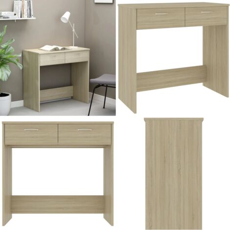 Escritorio madera contrachapada color roble Sonoma 80x40x75 cm - Escritorio roble - Escritorio moderno
