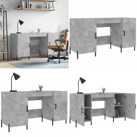Escritorio madera de ingeniería gris hormigón 140x50x75 cm - Escritorio de estudio - Madera contrachapada