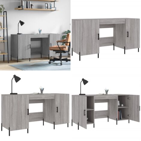 Escritorio madera de ingeniería gris Sonoma 140x50x75 cm - Escritorio gris - Madera contrachapada