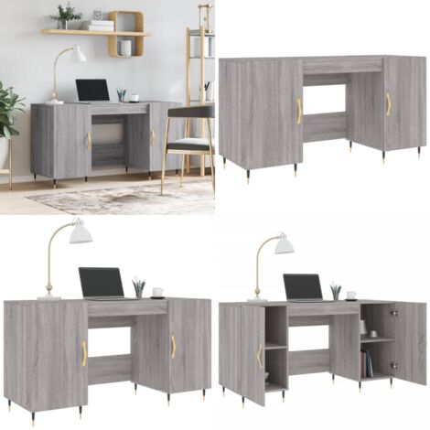 Escritorio madera de ingeniería gris Sonoma 140x50x75 cm - Escritorio gris - Madera contrachapada