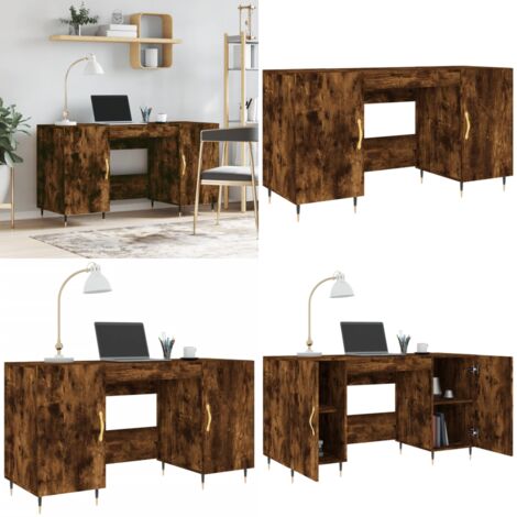 Escritorio madera de ingeniería roble ahumado 140x50x75 cm - Escritorio de estudio - Muebles de oficina