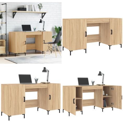 Escritorio madera de ingeniería roble Sonoma 140x50x75 cm - Escritorio de estudio - Madera contrachapada