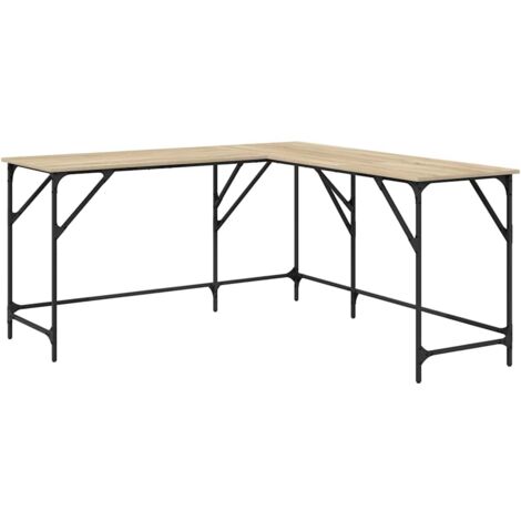 Escritorio madera de ingeniería roble Sonoma 149x149x75 cm vidaXL