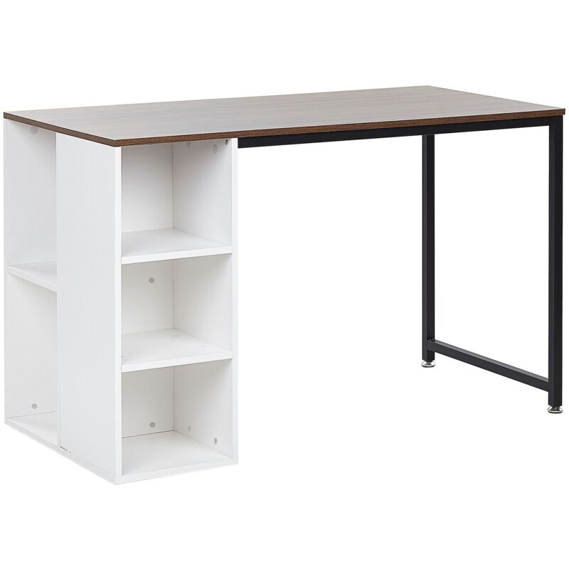 

Beliani - Escritorio madera oscura/blanco 120x60 cm DESE