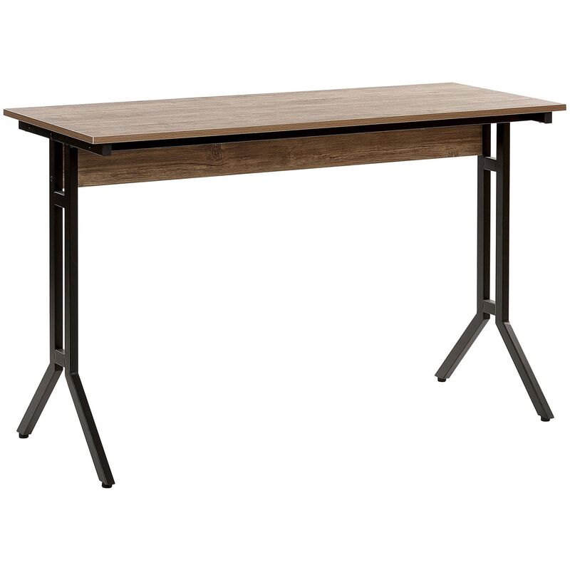 

Beliani - Escritorio madera oscura/negro 120x48 cm CREEK