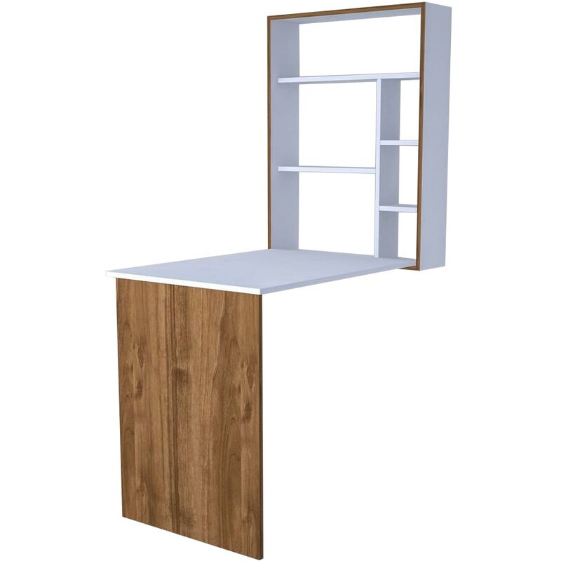 

Home Mania - Homemania Escritorio Magicbox blanco y nogal 62x16x82 cm - Multicolor