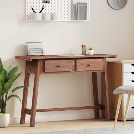 Escritorio Marrón 110 x 30 x 79 cm Madera de Caoba Sólida
