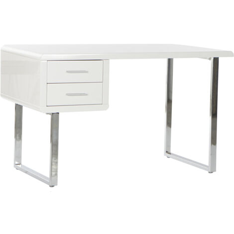 Escritorio Mdf Metal 120X55X76 Cromado Blanco MB182801