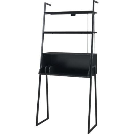 Escritorio/mesa de trabajo de acero 184 x 80 x 40 cm negro 030009067