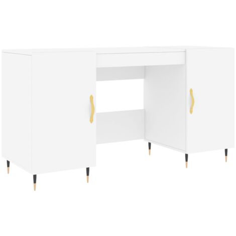 Escritorio mesa estación de trabajo mueble ordenador estudio 140 x 50 x 75 cm madera de ingeniería blanco 020023510