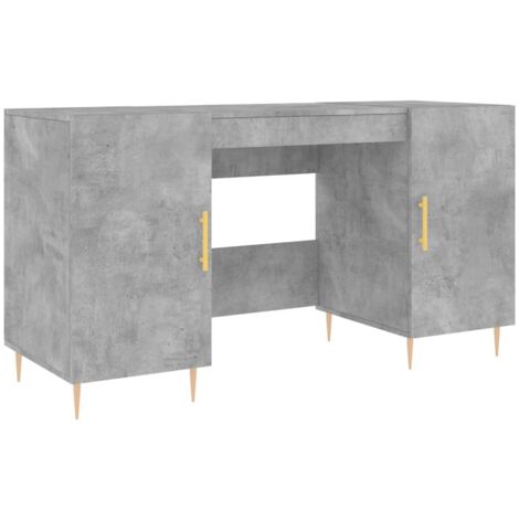 Escritorio mesa estación de trabajo mueble ordenador estudio 140 x 50 x 75 cm madera de ingeniería gris 020023840