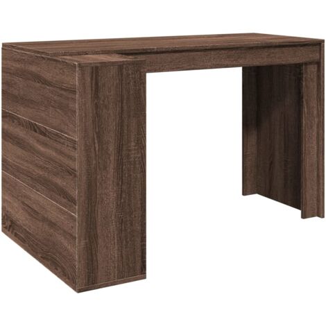 Escritorio mesa estación de trabajo mueble ordenador estudio roble 1235 x 735 x 75 cm madera de ingeniería marrón 020023608