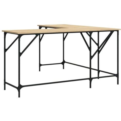 Escritorio mesa estación de trabajo mueble ordenador estudio roble sonoma 149 x 149 x 75 cm madera de ingeniería marrón 020023658