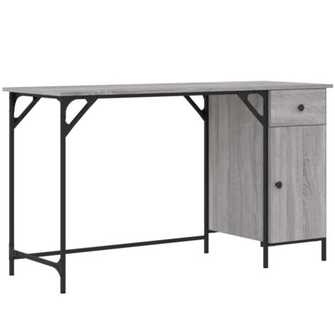 Escritorio mesa estación de trabajo mueble ordenador estudio sonoma 131 x 48 x 75 cm madera de ingeniería gris 020023763