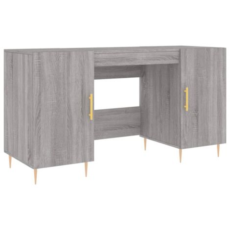 Escritorio mesa estación de trabajo mueble ordenador estudio sonoma 140 x 50 x 75 cm madera de ingeniería gris 020023953