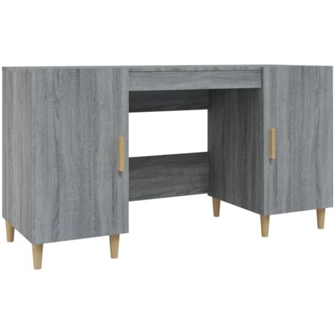 Escritorio mesa estación de trabajo mueble ordenador estudio sonoma 140 x 50 x 75 cm madera de ingeniería gris 020023958