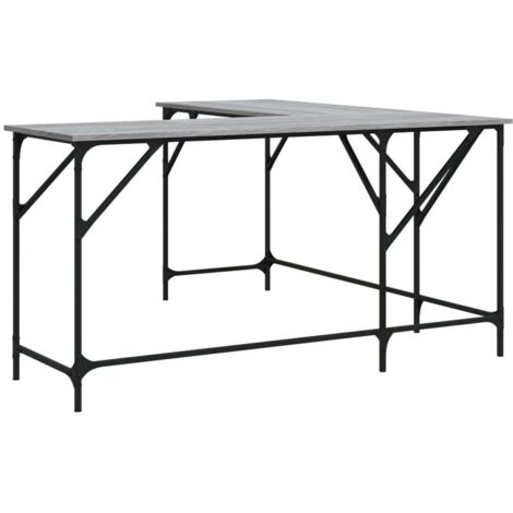 Escritorio mesa estación de trabajo mueble ordenador estudio sonoma 149 x 149 x 75 cm madera de ingeniería gris 020023962