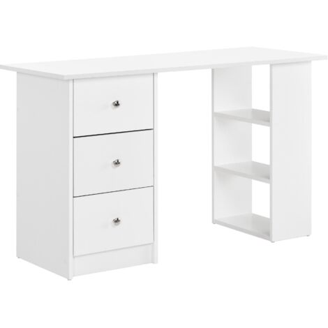 Escritorio mesa secretaria puesto de trabajo para ordenador plano madera de melamina blanca 120 x 49 x 72 cm 030001179