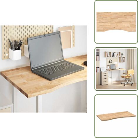 Escritorio natural - vidaXL Tablero escritorio rectangular madera maciza roble sin tratar - Madera sin tratar
