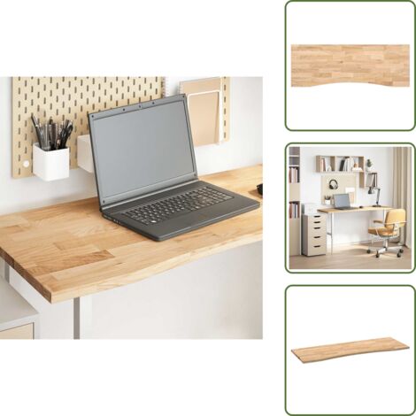 Escritorio natural - vidaXL Tablero escritorio rectangular madera maciza roble sin tratar - Madera sin tratar