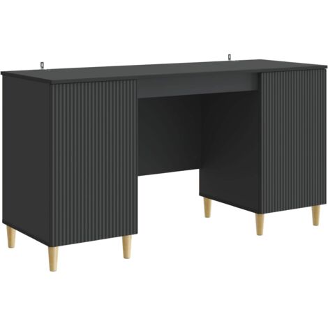 Escritorio Negro 142,5 x 50 x 75 cm Madera de Ingeniería