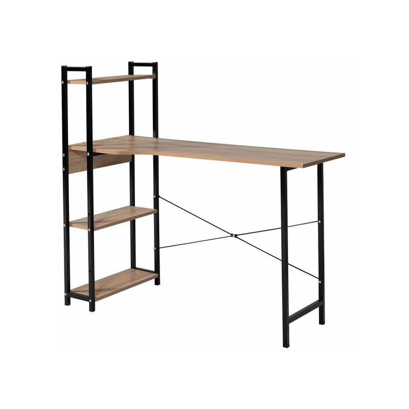 

Escritorio negro con madera y estanteriás GUSTAV