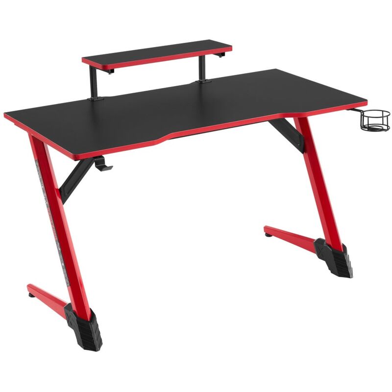

Escritorio negro y rojo de metal y MDF de 120x60x73 cm