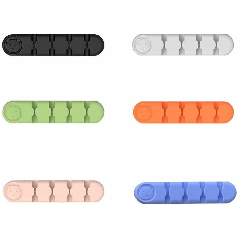 

Escritorio organizador de clip de cable de 5 piezas, soporte de cable adhesivo de silicona, clips de cable ordenados duraderos, para cable de carga