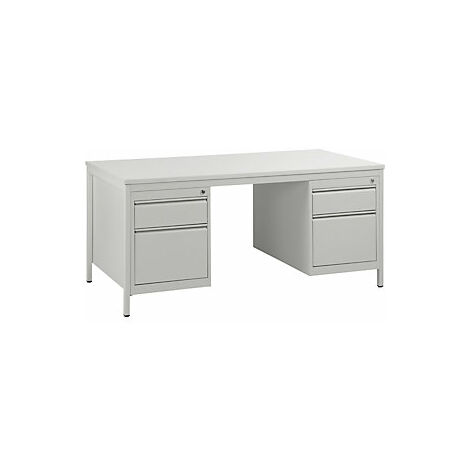 Escritorio para encargados  gris luminoso  cajones: 2 x 140 mm