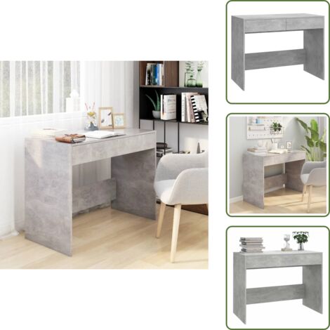 Escritorio para estudio - vidaXL Escritorio de madera contrachapada gris hormigón 101x50x76,5 cm - Escritorio para hogar