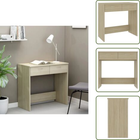 Escritorio para estudio - vidaXL Escritorio madera contrachapada color roble Sonoma 80x40x75 cm - Escritorio para oficina