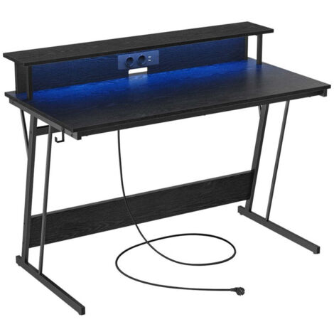 Escritorio para juegos con LED y regleta de enchufes mesa gamer escritorio para computadora con elevador de pantalla para 2 computadoras para dormitorio lwd192b56 b34lwd191b56 lwd191b56 120004633