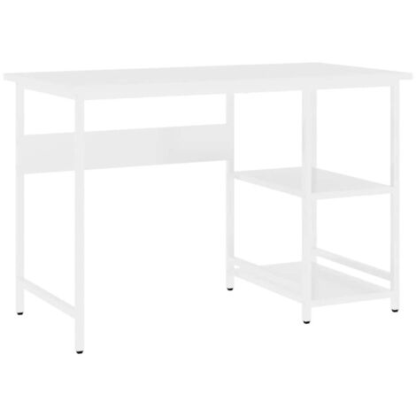 Escritorio para ordenador de MDF y metal blanco 105x50x72 cm vidaXL